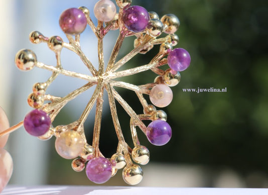 14 kt gouden design broche 8,9 gram