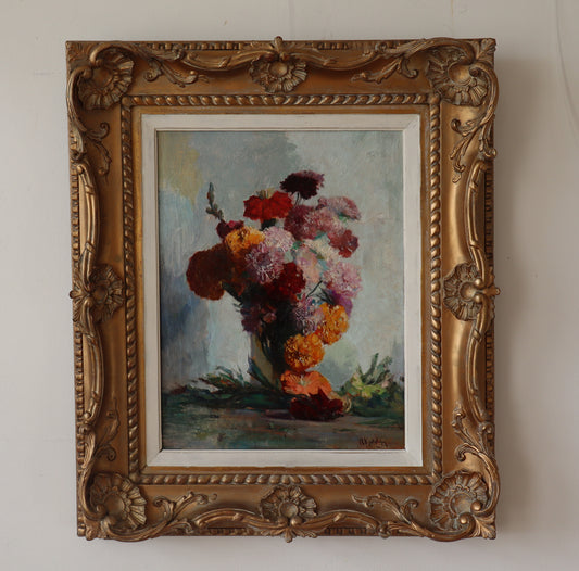 Willem Korteling, 1889-1964, stilleven met bloemen, olieverf op doek