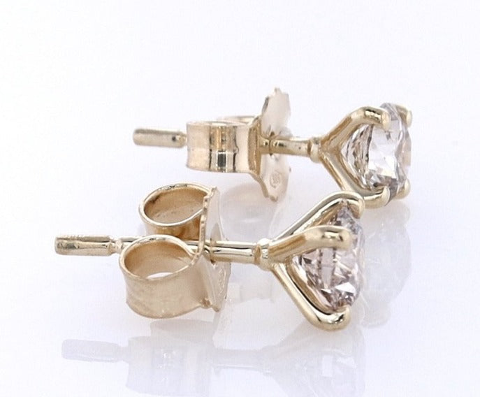 14 kt gouden oorbellen 1 ct diamanten IGI